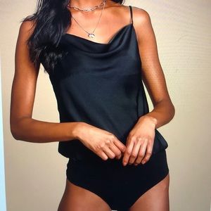 Lulus satin cowl neck bodysuit